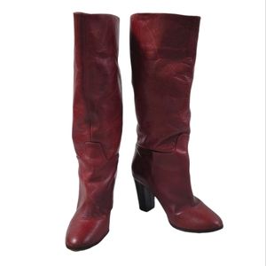 Lord & Taylor Red Leather Boots